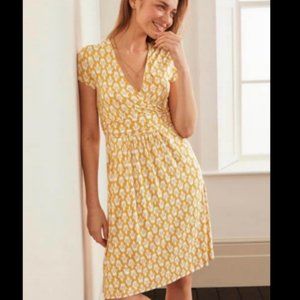 NWT Boden Yellow/White Print Dress Size US 8R